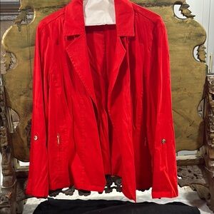 Chico's Red Tailored Blazer with Notched Lapels